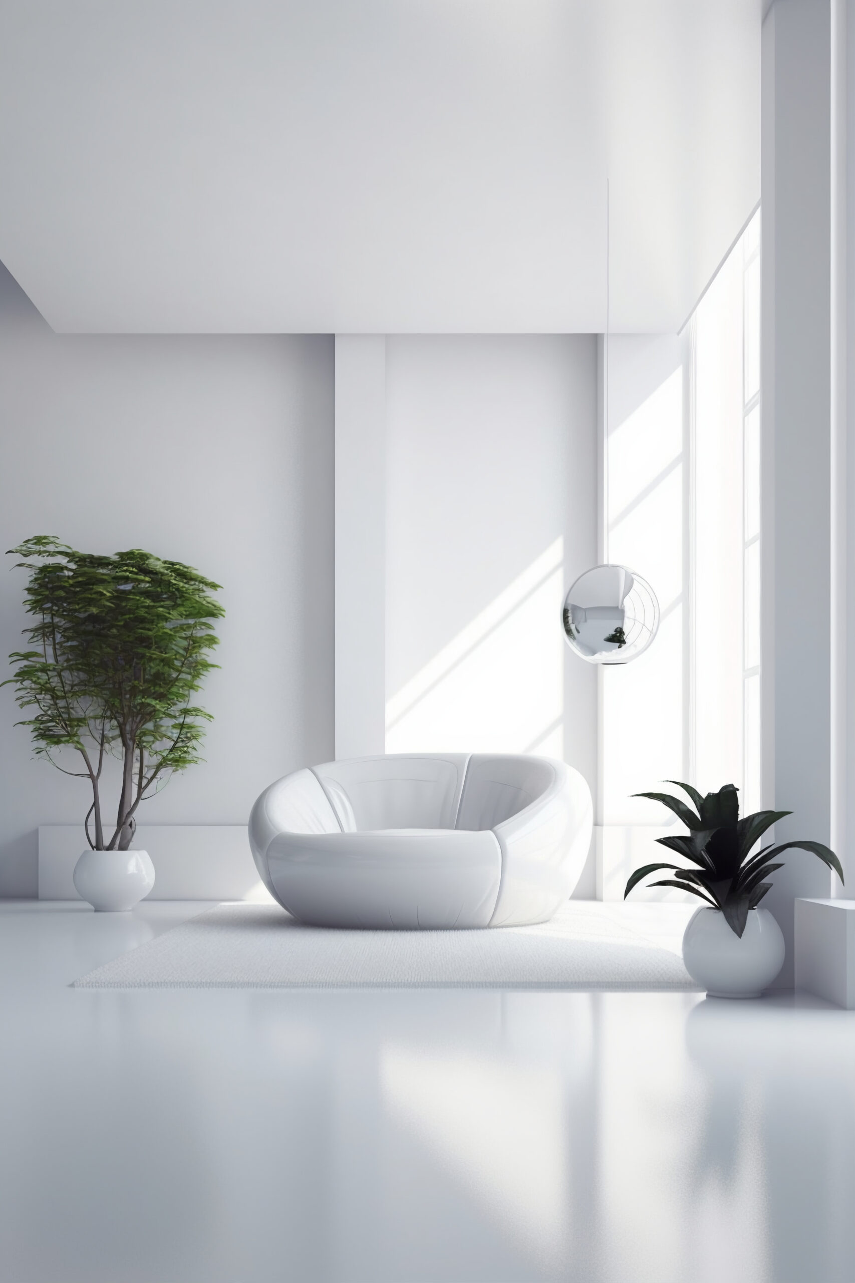 Sala de estar minimalista Blanca